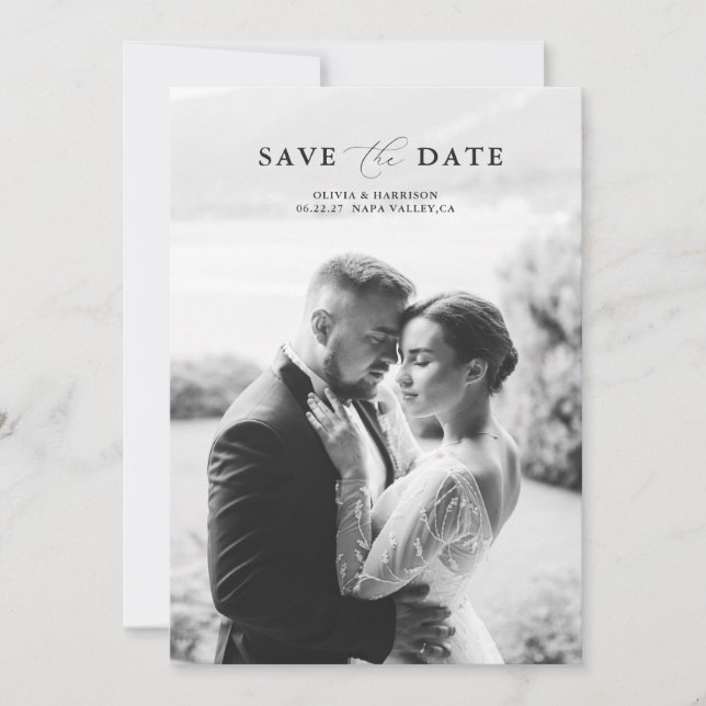 Elegant Photo Wedding Save the Date Invitation (Front)