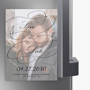 Elegant photo wedding save the date magnetic invitation