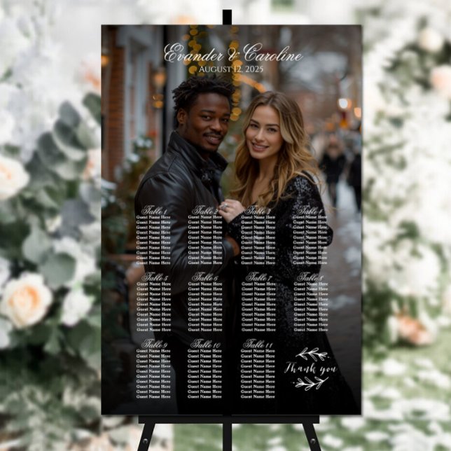 Elegant photo wedding seating chart 11 tables (Creator Uploaded)