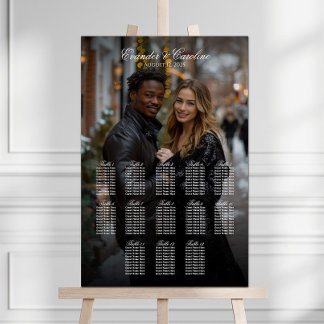 Elegant photo wedding seating chart 13 tables