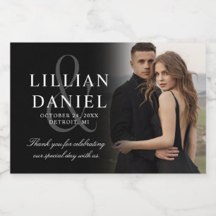 Elegant Photo Wedding Sparkling Wine Label