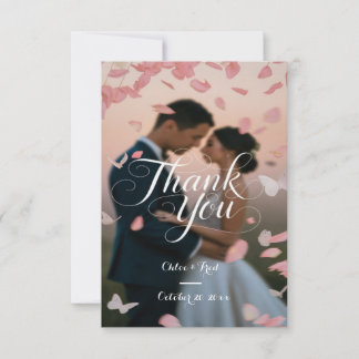Elegant Photo Wedding Thank You Card