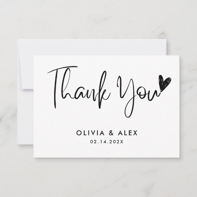 Elegant Photo Wedding Thank You card (Front)