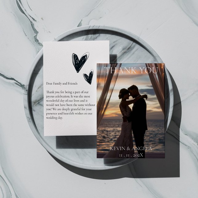 Elegant Photo Wedding Thank You Card (Creator Uploaded)
