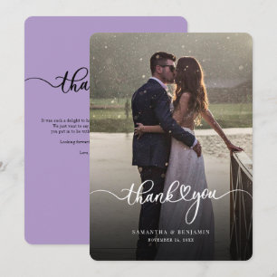 Elegant Photo Wedding Thank You Card