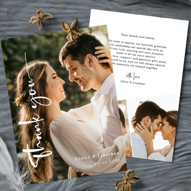 Elegant Photo Wedding Thank You Card Personalized (Creator Uploaded)