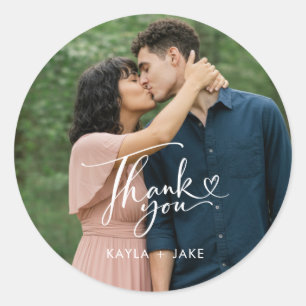 Elegant Photo Wedding Thank You Favour Stickers
