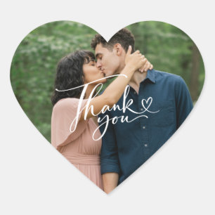 Elegant Photo Wedding Thank You Favour Stickers