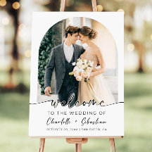 Elegant Photo Wedding Welcome Sign: Minimalist 