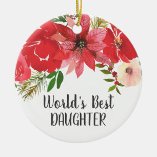 Elegant Photo World's Best Daughter Ceramic Ornament