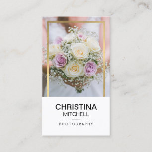 Elegant Photographer Faux Gold Frame Business Card