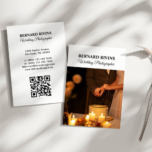 Elegant Photographer Simple Social Media QR Code Business Card
