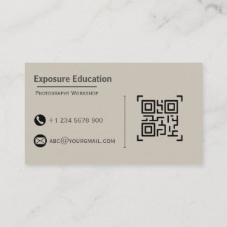 Elegant Photography Workshop Brown Business Card