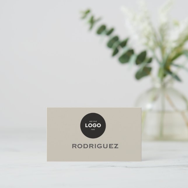 Elegant Photography Workshop Brown Business Card (Standing Front)