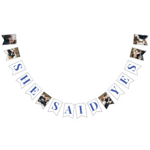 Elegant Photos Blue Bridal Shower Bunting Flags