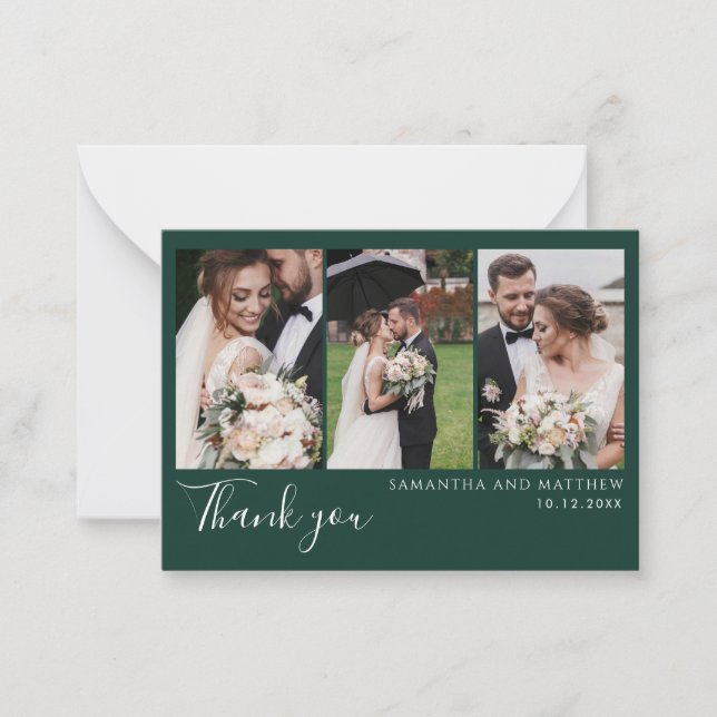 Elegant Photos Modern Wedding Thank You Card (Front)