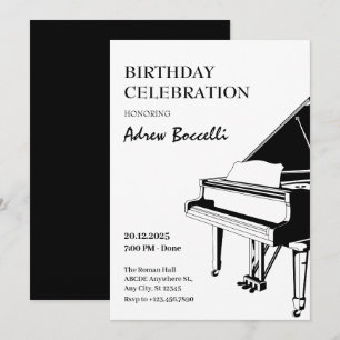 Elegant Piano classical birthday Invitation