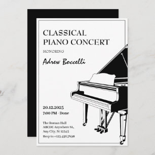 Elegant Piano classical concert Invitation