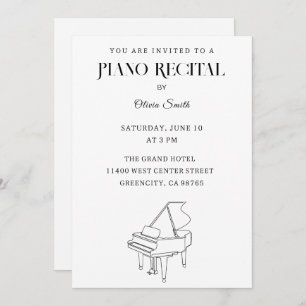 Elégant Piano Considérant Invitation