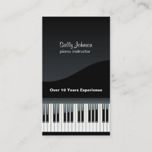 Elegant  Piano Instructor Business Card