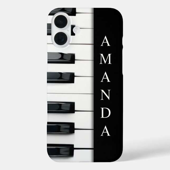 Elegant Piano Key Layout with Vertical Name Case-Mate iPhone Case (Back)