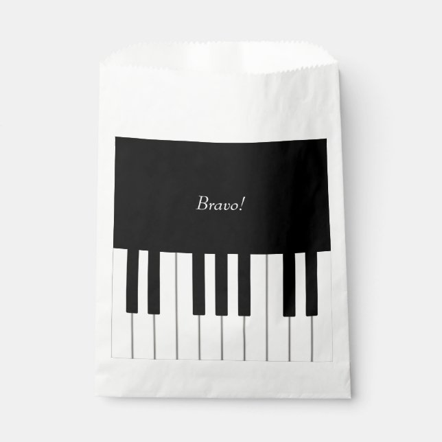 Elegant Piano Keyboard Custom Name & Message Favour Bag (Front)