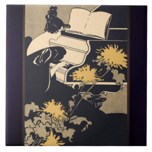 Elegant Piano Player Tile