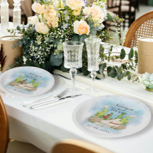 Elegant Piano   Violin flower doves Wedding Luxury Paper Plate