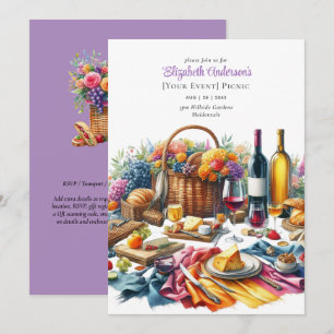 Elegant Picnic Party Birthday Retirement ANY Event Invitation