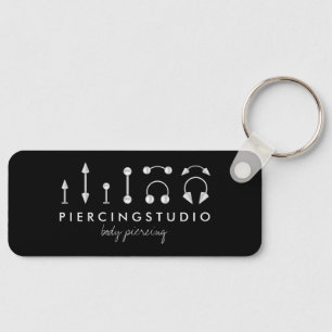 Elegant Piercing Tattoo Studio Black Keychain