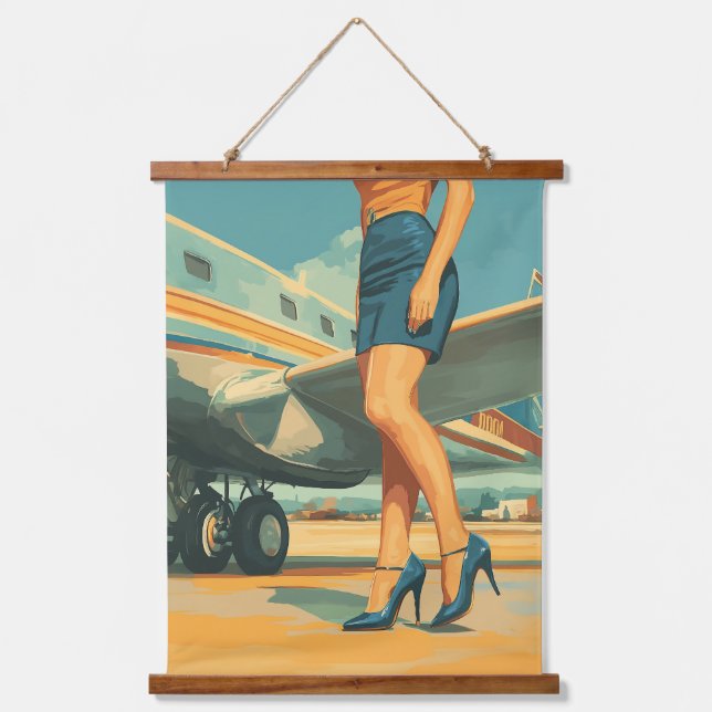 Elegant Pilot by the Jet Hanging Tapestry (Front)