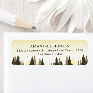 Elegant Pine Botanical Farmhouse Return Address