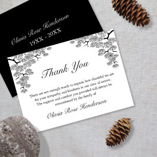 Elegant Pine Branch Bereavement Funeral Thank You Card