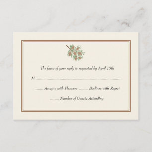 Elegant Pine Cone Wedding RSVP Cards