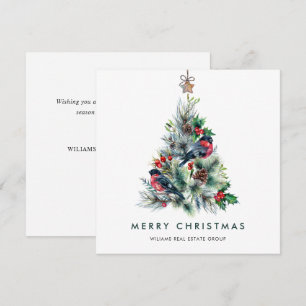 Elegant Pine Tree Christmas Corporate Greeting Holiday Card