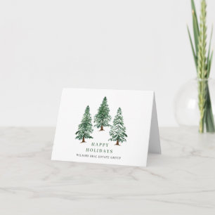 Elegant Pine Tree Christmas Corporate Greeting Holiday Card