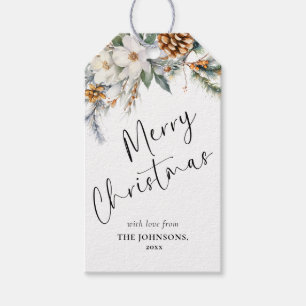 Elegant Pine Tree Greenery   Green Christmas  Gift Tags