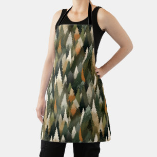 Elegant Pine Tree Pattern   Rustic Forest Apron