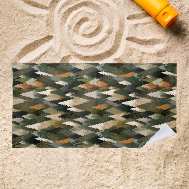 Elegant Pine Tree Pattern | Rustic Forest Beach Towel (Creator Uploaded)