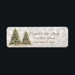 Elegant,Pine Trees ,Glittery Bokeh<br><div class="desc">Adorable  pine trees  on glittery bokeh background. An elegant and sophisticated designe.Costumize with your name and address details.</div>
