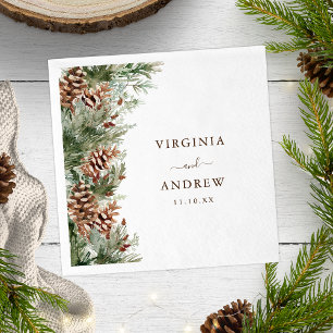 Elegant Pine Wedding Napkin
