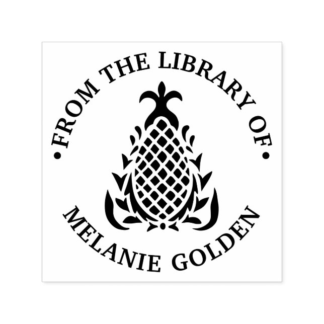 Elegant Pineapple #10 Library Book Name Self-inking Stamp (Design)