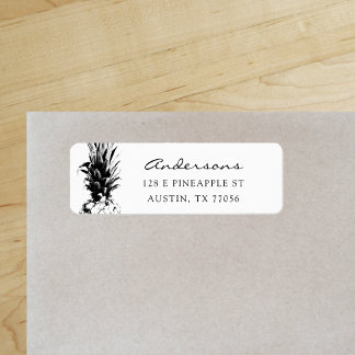 Elegant Pineapple Family Custom Return Address