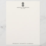 Elegant Pineapple Luxury Boutique Black/Ivory Letterhead<br><div class="desc">Coordinates with the Elegant Pineapple Luxury Boutique Black/Ivory Business Card Template by 1201AM. A timeless and elegant logo of a pineapple is styled with your name or business name on this classic ivory and black letterhead template. The pineapple design is perfect for hospitality, real estate agents, interior designers, boutiques and...</div>