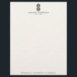 Elegant Pineapple Luxury Boutique Black/Ivory Letterhead<br><div class="desc">Coordinates with the Elegant Pineapple Luxury Boutique Black/Ivory Business Card Template by 1201AM. A timeless and elegant logo of a pineapple is styled with your name or business name on this classic ivory and black letterhead template. The pineapple design is perfect for hospitality, real estate agents, interior designers, boutiques and...</div>