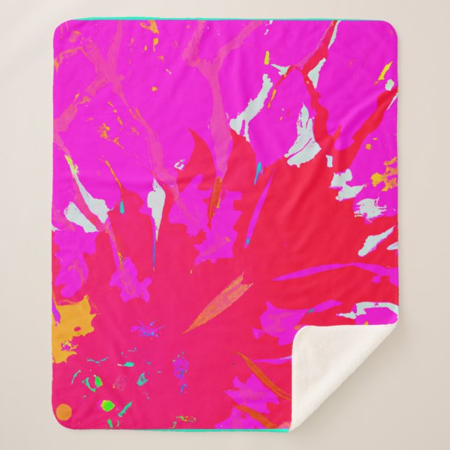 Elegant Pink Abstract Pattern Sherpa Blanket (Front)