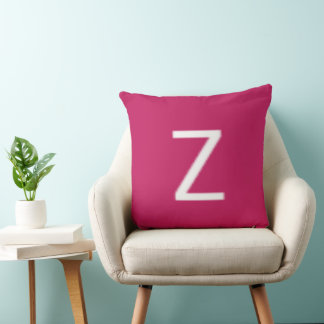 Elegant Pink Alphabet “Z” Cushion Cover