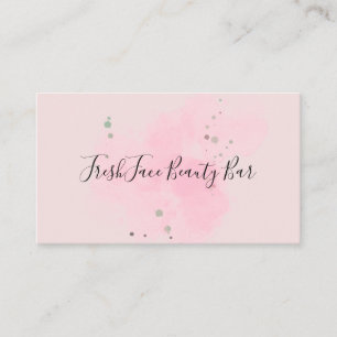 Elegant pink and black beauty salon appointment card