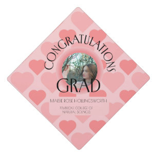 Elegant Pink and Black Graduation Tassel Topper