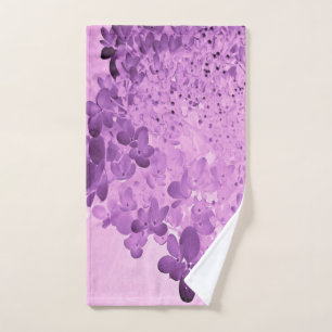 Elegant Pink and Black Limelight Hydrangea Hand Towel